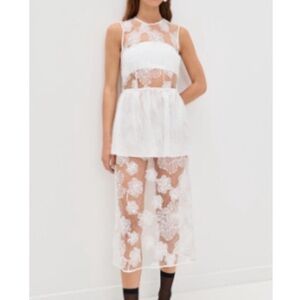 Elegant White Lace Midi Dress